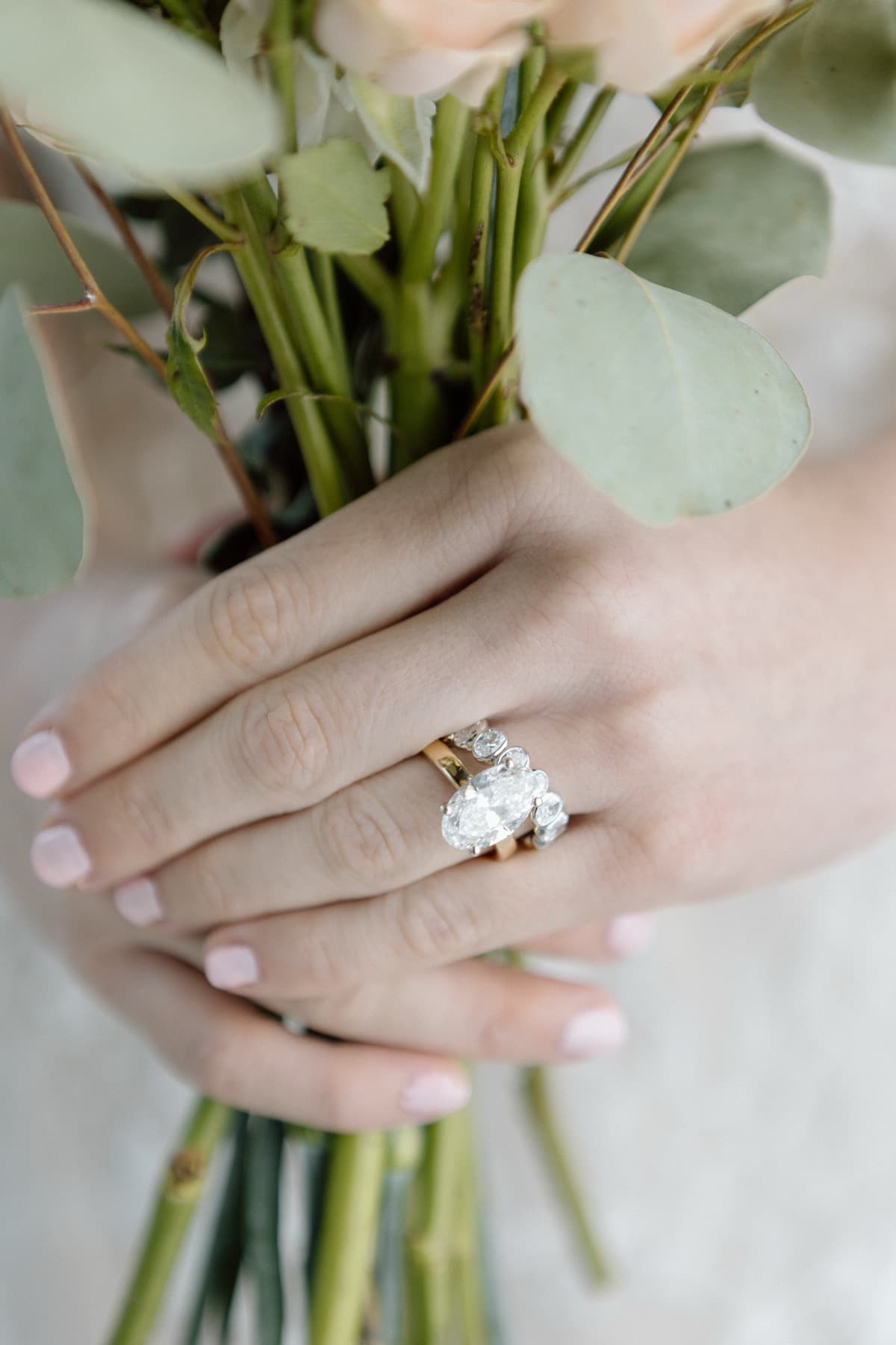 Three-stone diamond engagement ring in yellow gold — designed at Gold & Diamond Company in Northwest Arkansas